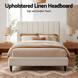 Artiss Bed Head Headboard Double Linen 137CM - Beige - Top-Down View