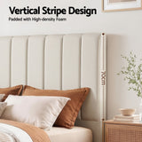 Artiss Bed Head Headboard Double Linen 137CM - Beige - 45-Degree Angle