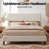 Artiss Bed Head Headboard King Linen 183CM - Beige - Top-Down View