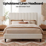 Artiss Bed Head Headboard Queen Linen 153CM - Beige - Top-Down View