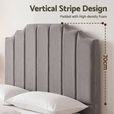 Artiss Bed Head Headboard Double Velvet 138CM - Grey - 45-Degree Angle