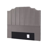 Artiss Bed Head Headboard Double Velvet 138CM - Grey - Low Angle