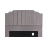 Artiss Bed Head Headboard King Velvet 183CM - Grey - Side View