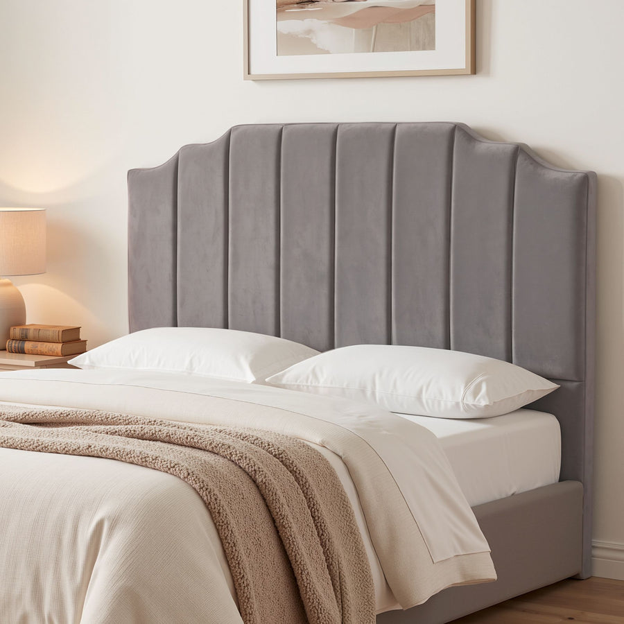Artiss Bed Head Headboard Queen Velvet 153CM - Grey
