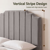 Artiss Bed Head Headboard Queen Velvet 153CM - Grey - 45-Degree Angle