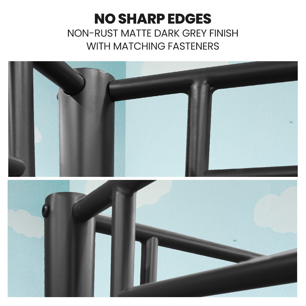 KINGSTON SLUMBER 2in1 King Single Metal Bunk Bed Frame, with Modular Design, Dark Matte Grey