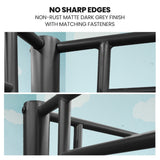 KINGSTON SLUMBER 2in1 King Single Metal Bunk Bed Frame, with Modular Design, Dark Matte Grey - Top-Down View