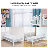 KINGSTON SLUMBER 2in1 King Single Metal Bunk Bed Frame, with Modular Design, Matte White - Low Angle