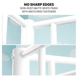 KINGSTON SLUMBER 2in1 King Single Metal Bunk Bed Frame, with Modular Design, Matte White - Top-Down View