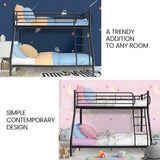 KINGSTON SLUMBER Metal Single over Double Bunk Bed Frame, Dark Matte Grey - Front View