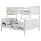 KINGSTON SLUMBER Triple Wooden Single Over Double Bunk Bed Frame for Kids, Convertible Design, White