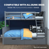 Kingston Slumber Trundle Storage Under Bunk Bed Drawers, 2 Pieces, Grey - Top-Down View
