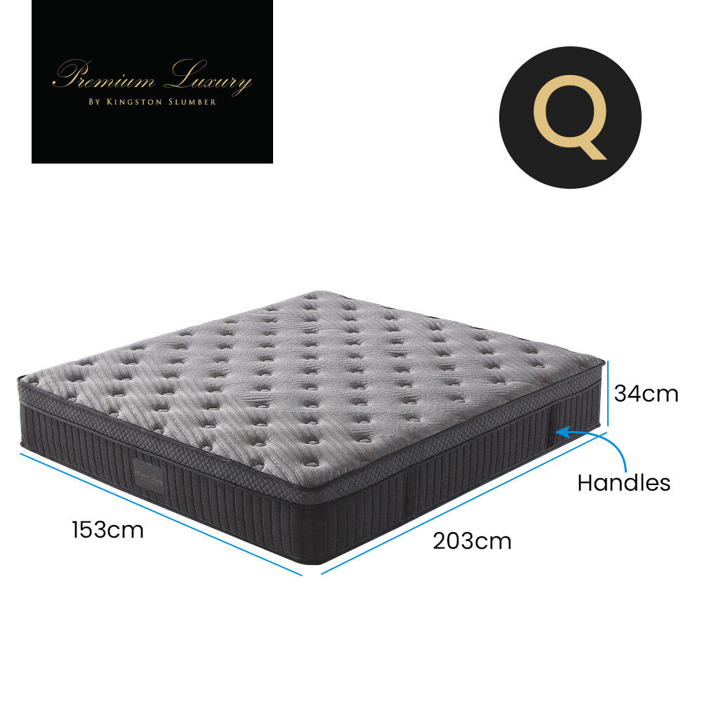 KINGSTON SLUMBER Premium Luxury Firm Queen Mattress, Firm, Natural Latex Layer, Euro Top, 7-Zone Pocket Spring