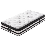 KINGSTON SLUMBER Luxury 34cm Single Mattress, Medium Firm, Euro Top, 5-Zone Pocket Spring Foam