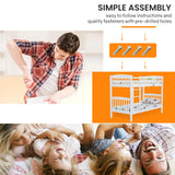 KINGSTON SLUMBER Wooden Kids Bunk Bed Frame, with Modular Design that can convert to 2 Single, White - Extra Image