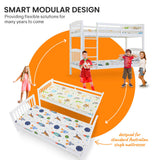 KINGSTON SLUMBER Wooden Kids Bunk Bed Frame, with Modular Design that can convert to 2 Single, White
