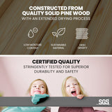 KINGSTON SLUMBER Single Bunk Bed Frame, Solid Pine 2-in-1 Modular Design Convert to 2 Single Beds, Grey - Side View