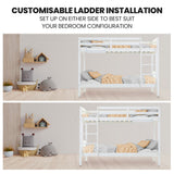 KINGSTON SLUMBER Single Bunk Bed Frame Solid Pine Wood Timber, Modular Design, White - Extra Image