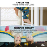 KINGSTON SLUMBER 2in1 Single Metal Bunk Bed Frame, with Modular Design, Matte White - Close-Up Angle