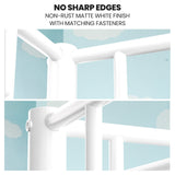 KINGSTON SLUMBER 2in1 Single Metal Bunk Bed Frame, with Modular Design, Matte White - Top-Down View