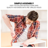 Kingston Slumber Wooden Kids Single Loft Bed Frame - Hiding Space Underneath with Interchangeable Pink and Blue Curtains - Low Angle