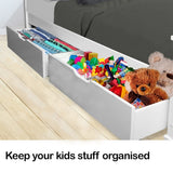 Kingston Slumber Trundle Under Bed Storage Drawers, 2 Pieces, White - Top-Down View
