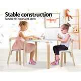 Keezi 3PCS Kids Table and Chairs Set Activity Toy Play Desk - 45-Degree Angle