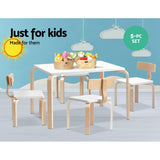 Keezi 5PCS Kids Table and Chairs Set Activity Toy Play Desk - 45-Degree Angle