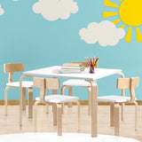 Keezi 5PCS Kids Table and Chairs Set Activity Toy Play Desk - Close-Up Angle