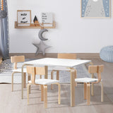 Keezi 5PCS Kids Table and Chairs Set Activity Toy Play Desk - Low Angle