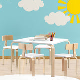 Keezi 5PCS Kids Table and Chairs Set Activity Toy Play Desk - Close-Up Angle