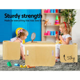Keezi 3PCS Kids Table and Chairs Set Multifunctional Storage Desk - 45-Degree Angle