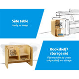 Keezi 3PCS Kids Table and Chairs Set Multifunctional Storage Desk - Rear View