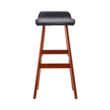 Artiss 2x Bar Stools Wooden Stool Black - Top-Down View