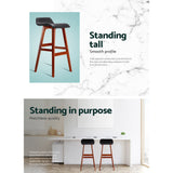 Artiss 2x Bar Stools Wooden Stool Black - 45-Degree Angle