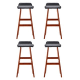 Artiss 4x Bar Stools Wooden Stool Black - Side View