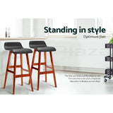 Artiss 4x Bar Stools Wooden Stool Black - 45-Degree Angle