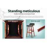 Artiss 4x Bar Stools Wooden Stool Black - Rear View