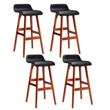 Artiss 4x Bar Stools Wooden Stool Black - Close-Up Angle