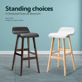 Artiss 2x Bar Stools Wooden Stool White - Rear View