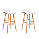 Artiss 2x Bar Stools Wooden Stool White - Low Angle