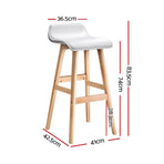 Artiss 4x Bar Stools Wooden Stool White, image 2