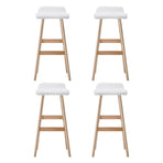 Artiss 4x Bar Stools Wooden Stool White, image 3