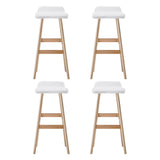 Artiss 4x Bar Stools Wooden Stool White - Side View
