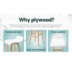 Artiss 4x Bar Stools Wooden Stool White, image 4