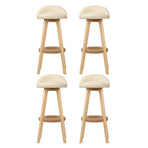 Artiss 4x Bar Stools Padded Leather Wooden Beige, image 3