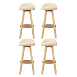 Artiss 4x Bar Stools Padded Leather Wooden Beige - Side View