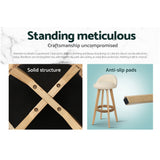 Artiss 4x Bar Stools Padded Leather Wooden Beige - Rear View