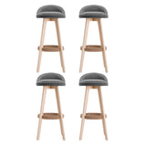 Artiss 4x Bar Stools Padded Linen Wooden Grey - Side View