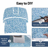 Seamanship Boat Flooring, EVA Foam Decking Mat, 240x90cm, Blue Camo - Rear View